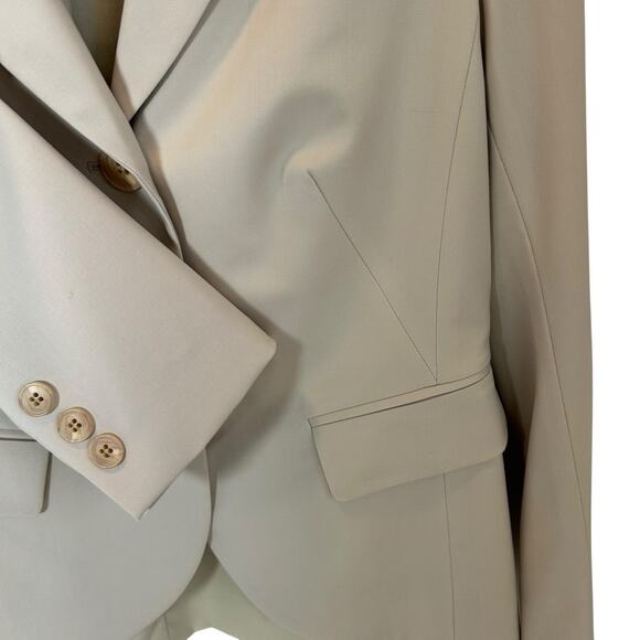Lafayette 148 Wool Lightweight Butter Soft Jacket Blazer 4 Beige Retails $1200 - Picture 5 of 11